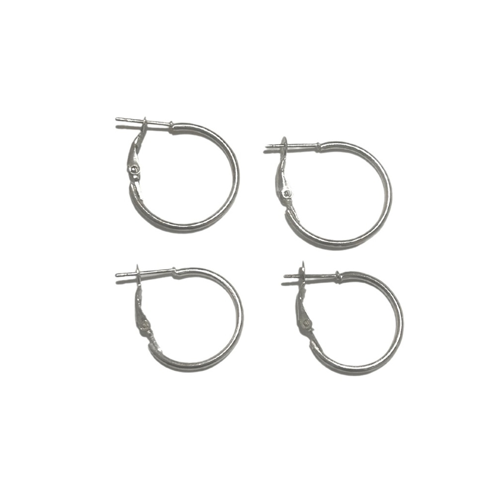 Silver Minimalist Everyday Hoop Earrings | Set of 2 Pairs